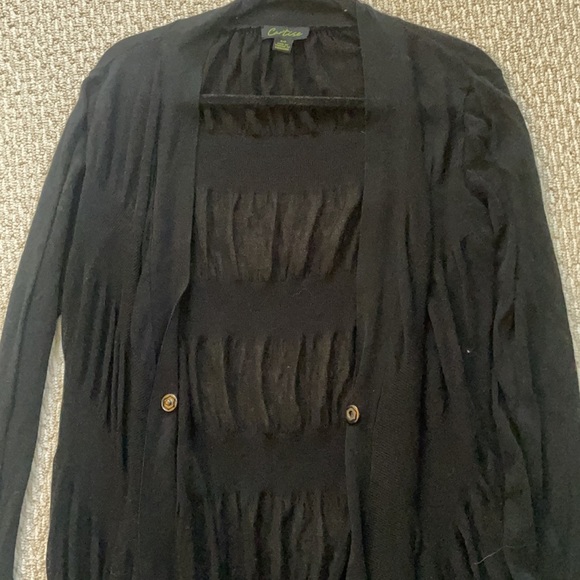 Cartise Black Draped Asymmetric Duster Cardigan Size S - Picture 2 of 5